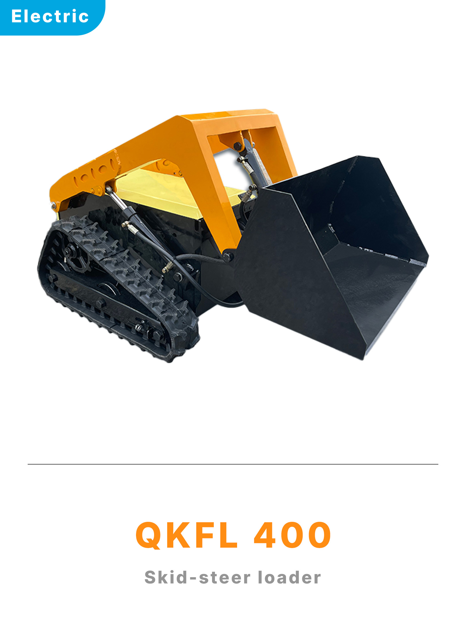 Chargeur compact à chenilles télécommandé QKFL400 - Chargeur compact multifonctionnel Qingke pour la construction et l'agriculture