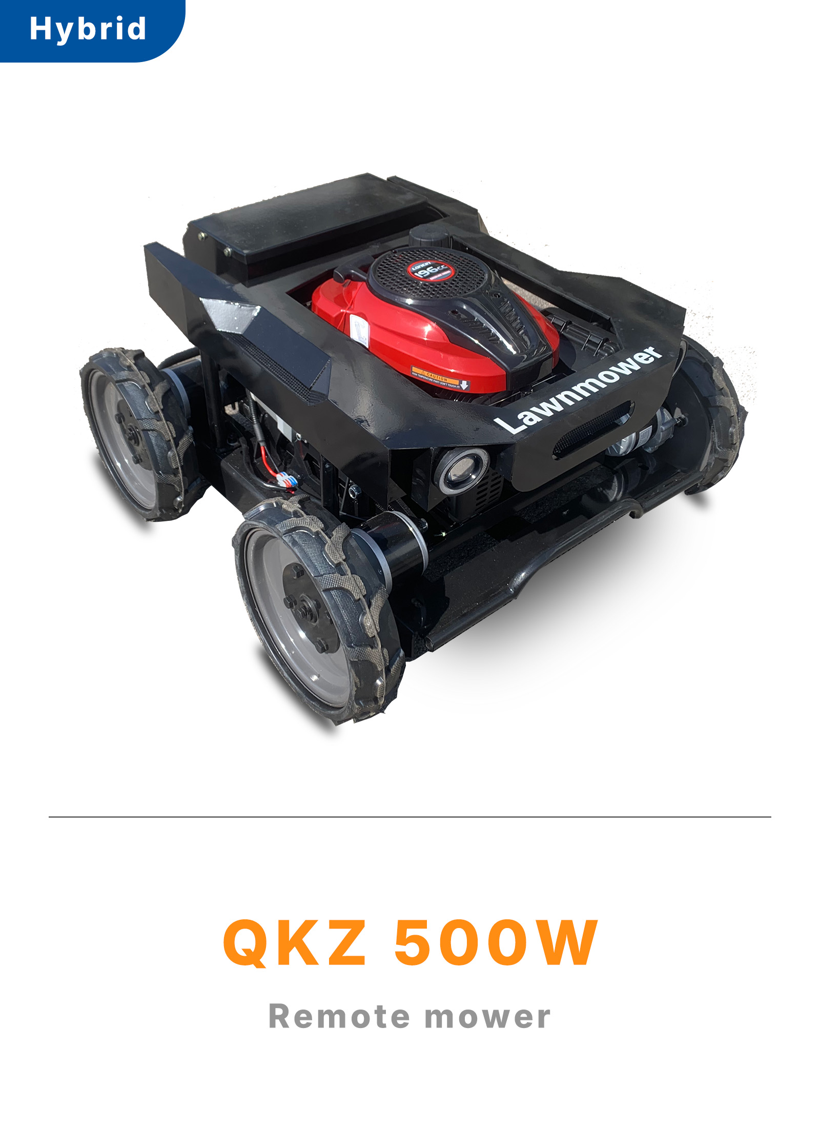 QKZ500W Tondeuse à gazon télécommandée auto-rechargeable - châssis à roues avec système de levage | Qingke Pro Series